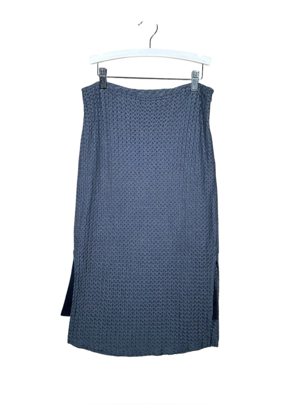 VINTAGE Y2K FREE PEOPLE Crochet Knit Side Slit Pencil Skirt - Picture 3 of 10